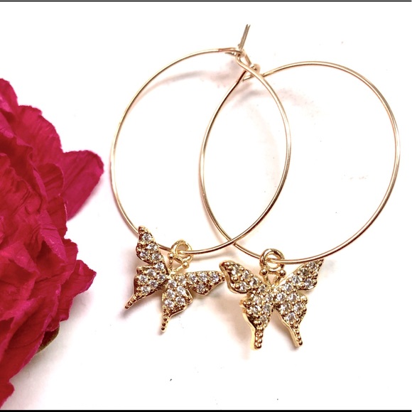jasmines jewels Jewelry - Butterfly Earrings, Hoops, Dragonfly, Flower